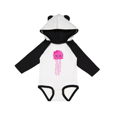

Inktastic Pink Jellyfish Cute Jellyfish With Pink Ribbon Gift Baby Girl Long Sleeve Bodysuit