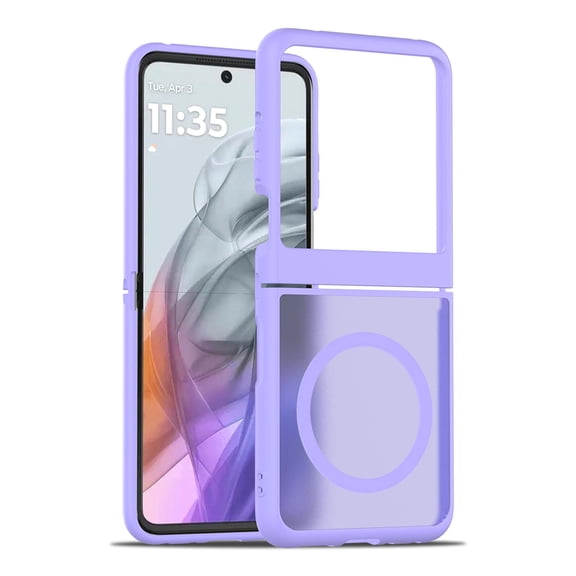 Designed For Motorola Razr 2024 Phone Case,Compatible with MagSafe,Anti-Scratch Anti-Fingerprint Shockproof Skin Feeling Frosted Translucent Ultra Slim Thin Fit Phone Case Cover,Purple