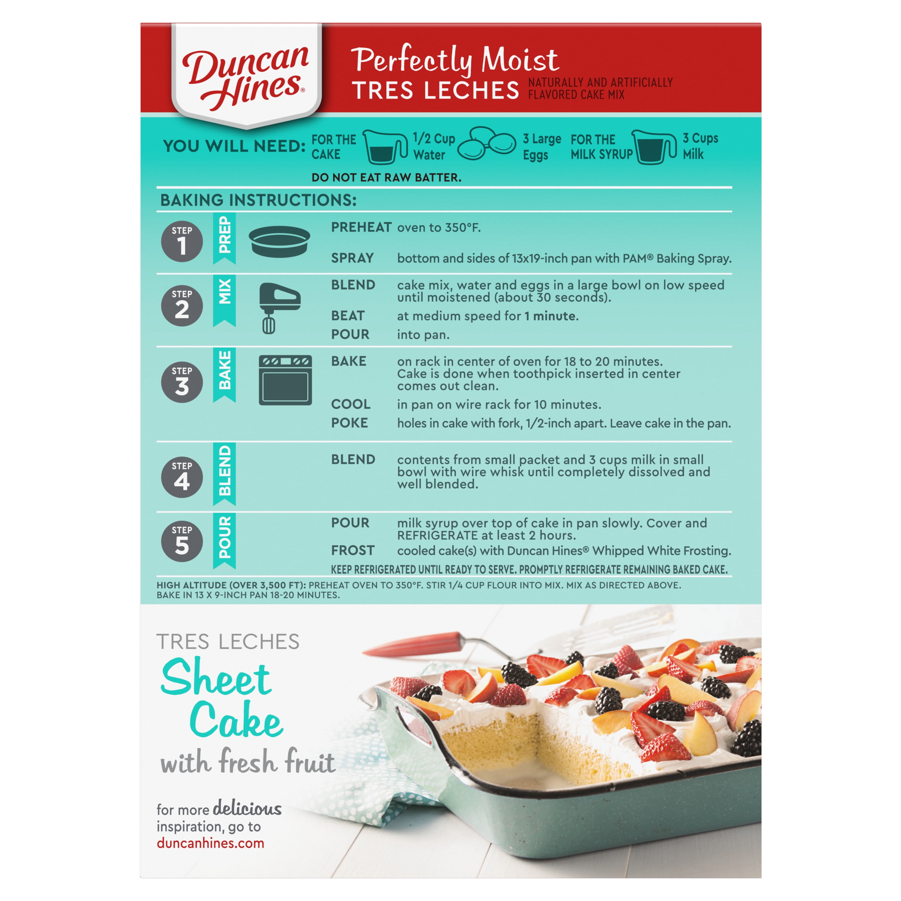 Duncan Hines Signature Perfectly Moist Tres Leches Cake Mix, 14.18 Oz