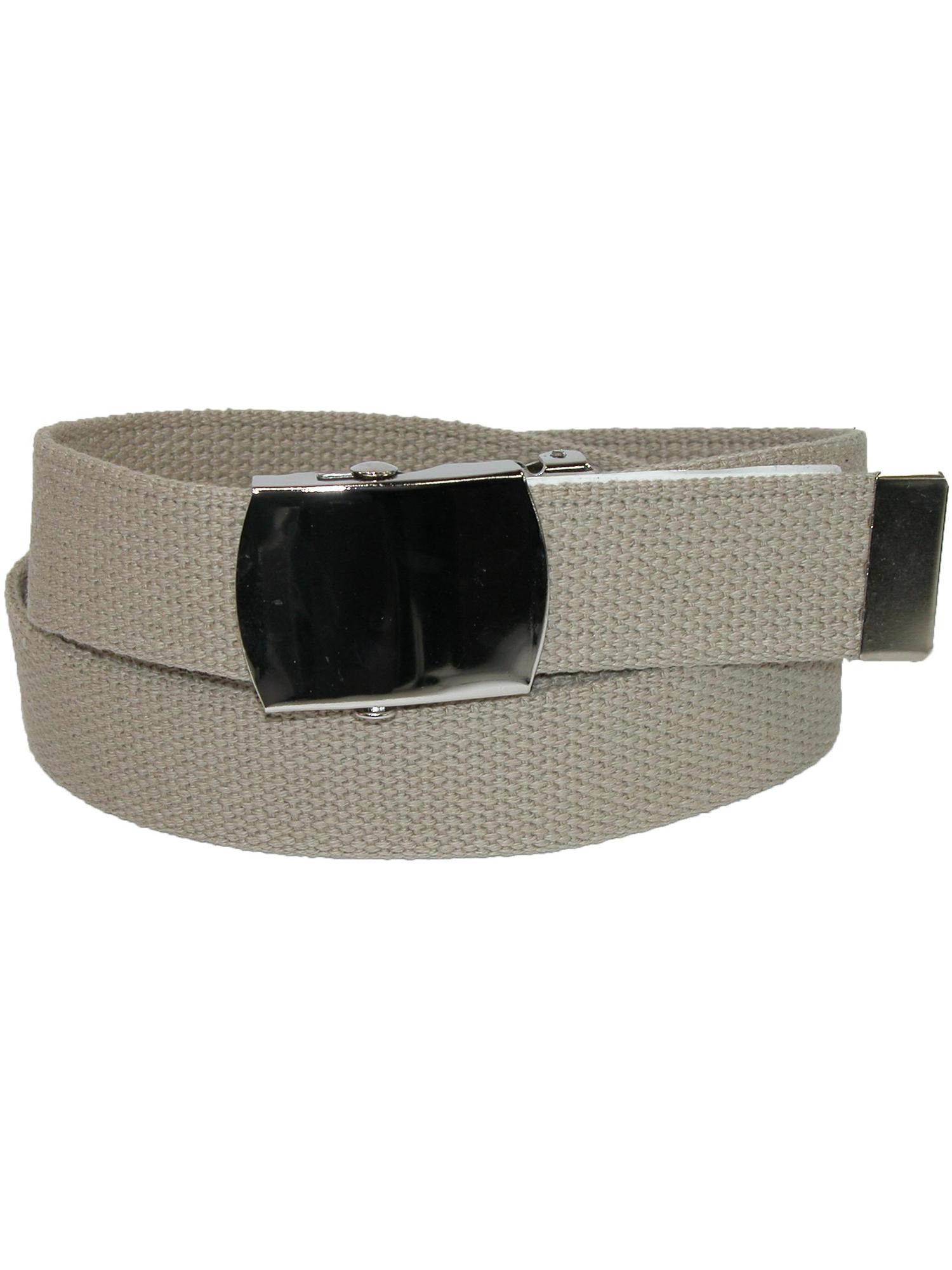 CTM Cotton Adjustable Belt with Nickel Buckle (Men Big & Tall