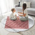 thumbnail image 3 of Red Christmas Patchwork Pattern Round Blanket,Comfortable Soft Flannel Throw Blanket,All Season,Warm Lightweight Blankets for Sofa Bed Couch Living Room Chair 47"x47", 3 of 5