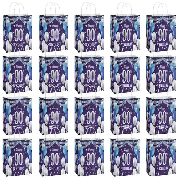20 Pack Birthday Party Supplies Favor Bags for Adult - Decorative Gift Boxes, Candy Treat Bags for 90th Celebration Decorations