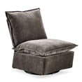 thumbnail image 3 of Foam-filled Dark Gray Chenille Swivel Recliner Chair For Relaxation Daily Use, 3 of 6