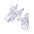 thumbnail image 2 of Guantes de Boda para Mujer Jinwen Cortos de Satén Blanco, 2 of 8