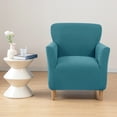 thumbnail image 2 of SHANNA Banquet Armchair Slipcovers, Knitted Jacquard Chair Covers with Arms for Living Room, NonSlip Dog Pet Friendly Furniture Protector, Blue, 2 of 11