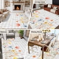 thumbnail image 5 of Area Rug for Living Room, Botanical Wildflowers Non-Slip Indoor Ex Large Carpet for Bedroom/Dining Room, Spring Farmhouse Floral Grey Plaid Washable Low-Profile Floor Runner Rugs - 8 x 10 Ft, 5 of 7