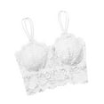 thumbnail image 4 of WCMZJ Lace Bras for Women Padded No Underwire Bra Camisole Fashion Deep V Neck Wireless Halter Crop Top Sheer Bralette, 4 of 8