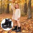 thumbnail image 2 of lnmuld Girls Boots Stylish Girls Ankle Boots for Winter Fashion Soft Sole Casual Dress Shoes with Decorative Bowknot Design Size:9-9.5 Years, 2 of 9