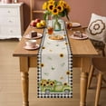 thumbnail image 2 of Sunflowers Table Runner - 60 Inch Long Spring Farmhouse Vintage Truck Leaf Black Plaid Cotton and Linen Blended Dress Scarves Farmhouse Table Runner for Kitchen Dining, Coffee Table, 13" x 60", 2 of 8