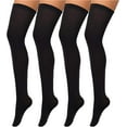 thumbnail image 2 of 4 Pairs Women's Silk Thigh High Stockings Nylon Socks for Women Halloween Cosplay Costume Party Tights Accessory, 2 of 6
