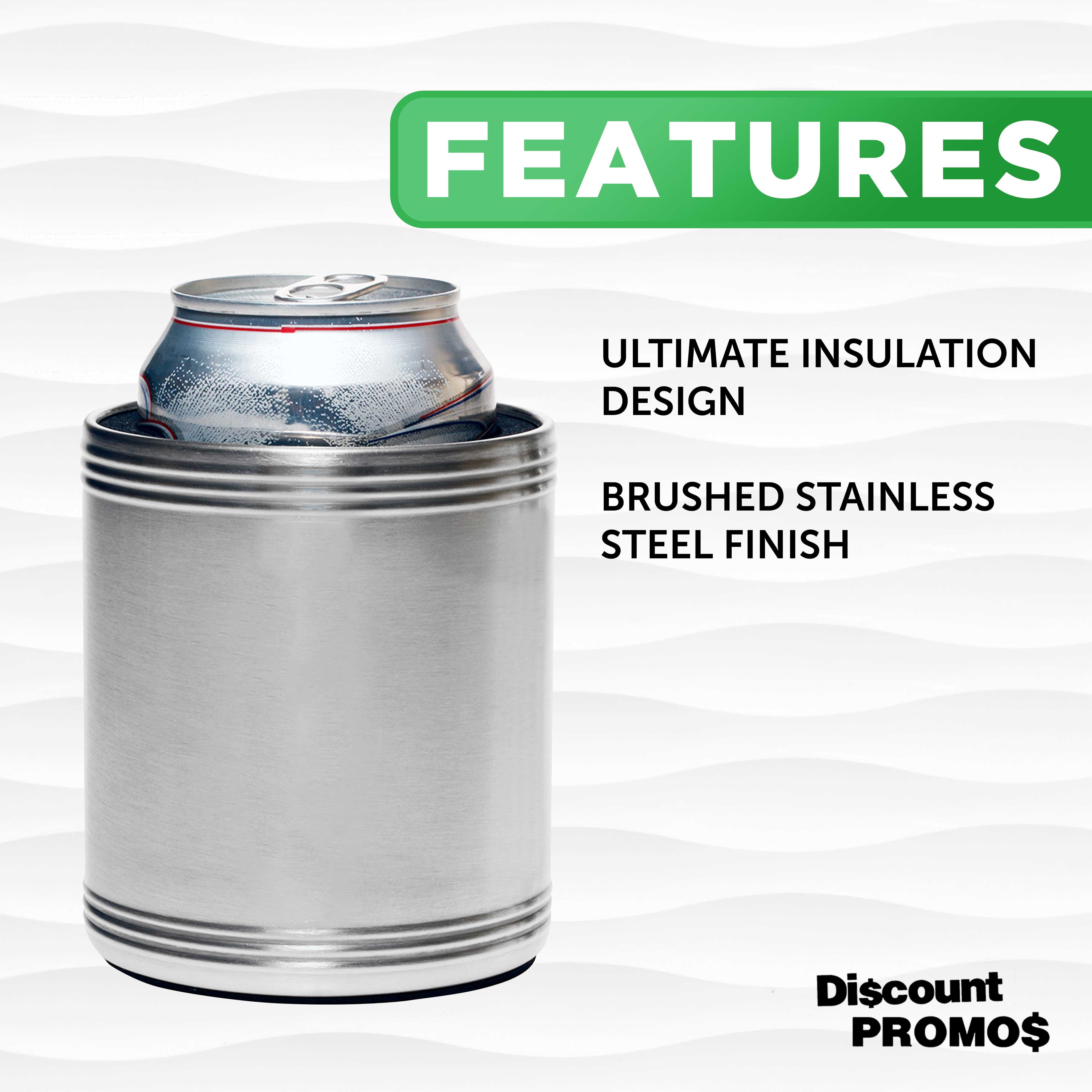 Stainless Steel Can Coolers Set of 10, Bulk Pack - Great for Beer, Soda, Other Beverages - Silver