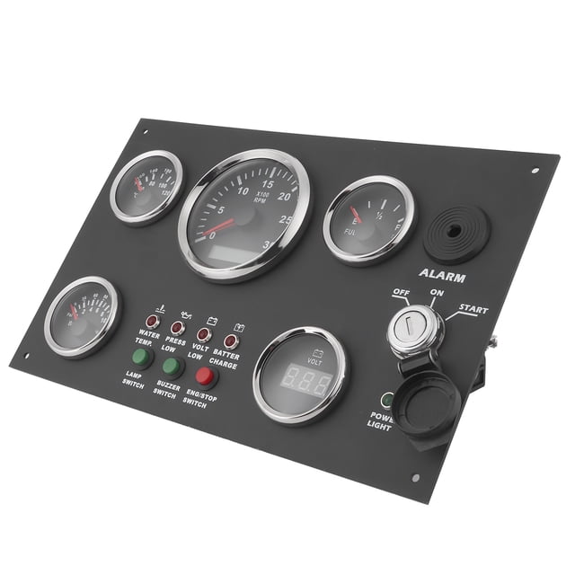 Combination Meter, Stainless Steel Red Backlight Nickel-plated Plastic Reliable Engine Speed Meter, For Engines Generator Sets