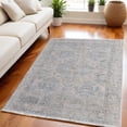 thumbnail image 4 of HomeRoots 566183 8 x 10 ft. Oriental Hand Woven Distressed Rectangle Area Rug with Fringe, Gray, Blue & Taupe, 4 of 7
