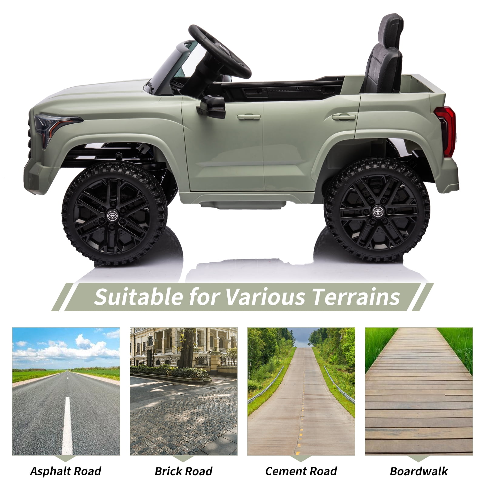 EastVita 12V Ride on Car [Toyota Licensed] Ride on Toys, Battery Powered Electric Car with Remote Control, MP3, LED Lights, Safety Belt etc. for Age 3+Boys Girls