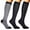 Black, variant on Three Pair Colorful Compression Socks for Men and Women Sports Travel and Running
