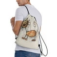 thumbnail image 3 of Kdxio Brown Cat Cartoon Print Drawstring Backpack Bag,Waterproof Draw String Back Sack, Gym Drawstring Bags Swim Bag For Unisex, 3 of 9