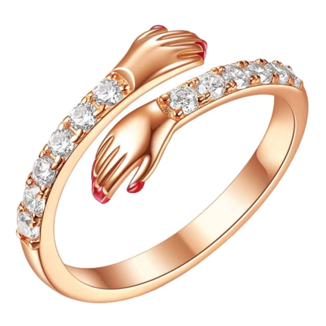 Anillos para mujer, regalos para mujer, anillo de diamantes, anillo de vestir para mujer, anillo abierto de amor para pareja, joyería, los anillos
