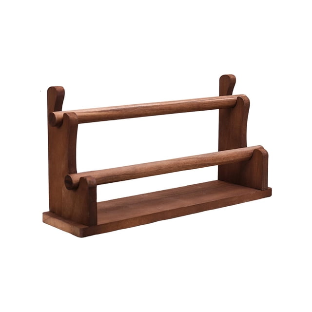 Soporte de madera para pulseras y relojes de pulsera, soporte para joyas, joyería elegante 2 niveles