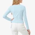 thumbnail image 5 of Kiijoy Girl's Tie Wrap Top Solid Long Sleeve V Neck Ballet Dance Yoga Tshirt, 7-8 Years, 5 of 6