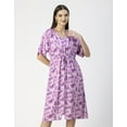 thumbnail image 2 of Moomaya V Neck Short Sleeve Printed Rayon Dress - Women's Trendy Summer Dress, 2 of 9