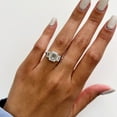 thumbnail image 4 of SOLITAIRE JEWELS 4 Carat Emerald Cut Three Stone Diamond Engagement Ring Solid 10K White Gold, 4 of 4