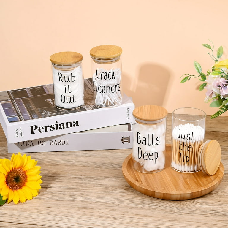 4pcs/set Glass Seasoning Storage Jars with wood base Kitchen Salt