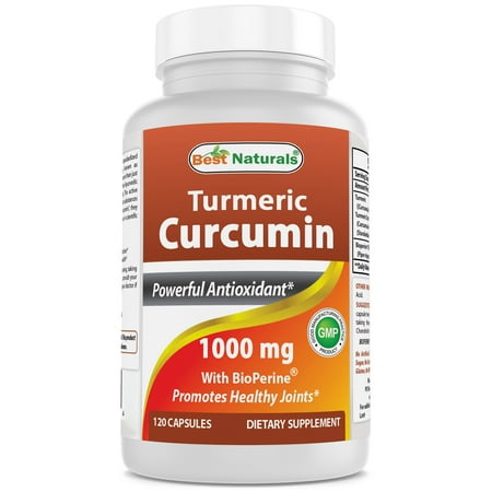 Best Naturals Turmeric Curcumin 1000 mg Bioperine 5 mg 120 (Best Natural Anti Anxiety Supplements)