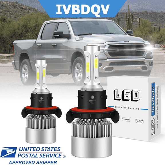 For Dodge Ram 2006-2008 LED Headlight H13/9008 High Low Beam Bulbs 2Pcs 50W 6000K Bright White