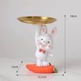 thumbnail image 4 of pitrice Resin Rabbit Storage Tray Statue Sculpture for Entrance Decor Standing, 4 of 8