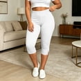 thumbnail image 4 of fatyb Women's Plus Size Capri Leggings High Waisted Capris Stretch Soft Yoga Pants for Workout Running, 4 of 7