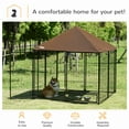 thumbnail image 4 of PawHut Outdoor Dog Kennel, 4.6' x 4.6' x 5' Puppy Play Pen with Canopy Garden Playpen Fence Crate Enclosure Cage Rotating Bowl, Black, 4 of 10