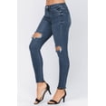 thumbnail image 3 of Judy Blue Womens Destroyed Knee Mid Rise Denim Skinny Jeans (13/31), 3 of 3