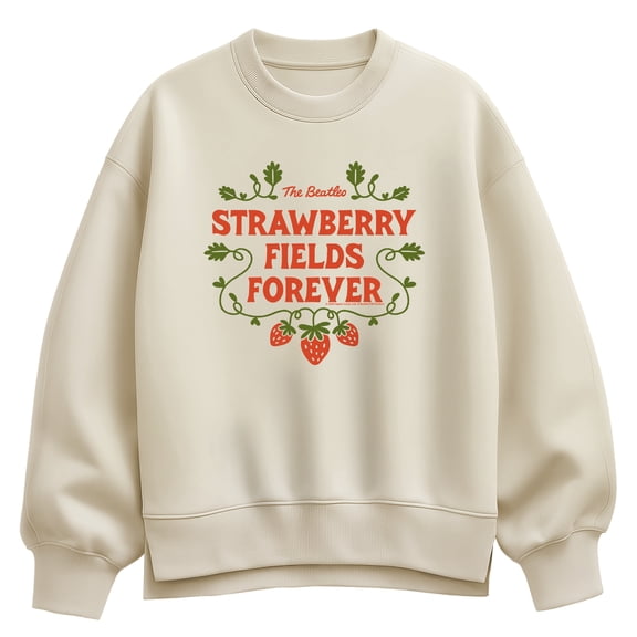 The Beatles - Strawberry Fields Forever - Women's Oversized Fleece Crew Sweatshirt
