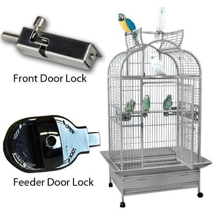 Kings Cages SLT 3628 Large Parrot Cage. (Grey/Silver.)