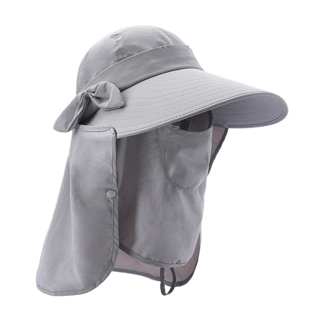 Outdoor Sun Shield Hat UPF 50+ Sun Cap Removable Neck Face Flap for