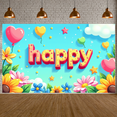 thumbnail image 6 of Colorful Decorations Happy Birthday Banner Flower Balloons for Kids Party Celebration Outdoor Fun, 6 of 9