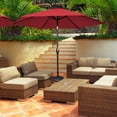 thumbnail image 3 of GVN 10 Feet Outdoor Patio Umbrella with Tilt Adjustment and Crank-Dark Red, Outdoor Table Umbrella, Outdoor Umbrella, Market Umbrella for Outdoor Patio Backyard Garden Lawn Sun Shade, 3 of 12