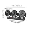 thumbnail image 3 of Ventilador de autos Ventilador de automóviles tres cabezas portátiles versátiles de circulación de aire velocidades ajustables para camión de, 3 of 8