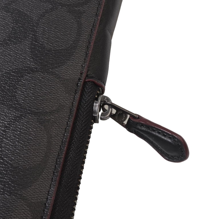 NWT COACH Laptop Tablet Case Signature Canvas Logo Black Oxblood