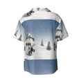 thumbnail image 2 of Disketp Men's Hawaiian Snowman And Christmas Tree Print Shirts Button Down Holiday Beach Shirts-Small, 2 of 7