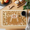 thumbnail image 2 of Orange Fall Pumpkins Placemats Set of 6, Thanksgiving Floral Botanical Foliage Washable Wipeable Table Mats for Dining Tables, Indoor Outdoor Kitchen Place Mats for Holiday Party Table Decor, 2 of 9