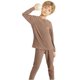 thumbnail image 1 of Conjunto de ropa interior térmica para niños y niñas, con forro largo, ropa interior térmica para niños, color marrón, 1 of 8