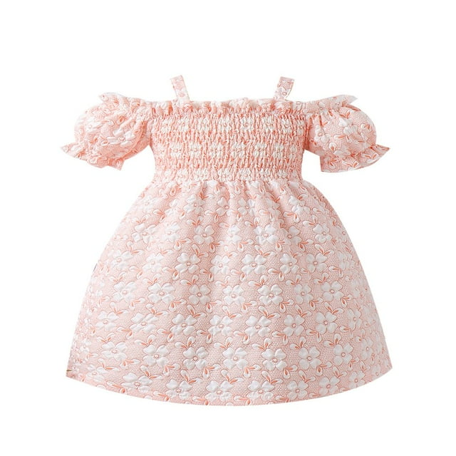Robe à Manches Courtes Plissée à Fleurs pour Petites Filles, Robe d'Été pour Fête d'Anniversaire