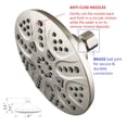 thumbnail image 3 of Ana Bath High Pressure Anti-Clog 6" 30-Setting Dual Shower Head with Handheld Shower Combo + 5 ft Shower Hose with Brass Connectors (Brushed Nickel), 3 of 8