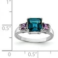 thumbnail image 2 of Primal Silver Sterling Silver Rhodium London Blue Topaz, Amethyst and Diamond Ring, 2 of 4