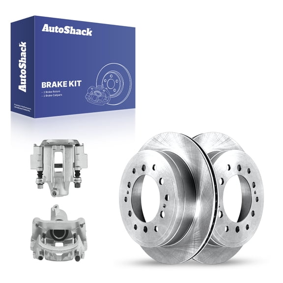 AutoShack Rear Vented Brake Rotors   Calipers 4-PC Brake Kit Replacement for 2010-2014 Toyota FJ Cruiser 12.28" (312 mm)