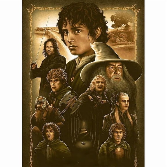 5D DIY Lord of the Rings Diamond Painting Set, Full Diamond Embroidery Art Gift Home Wall Decoration