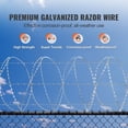 thumbnail image 2 of Razor Wires, 2 Rolls Razor Wire Fencing Razor Fence,98 ft Razor Barbed Wire, Double Spiral Razor Ribbon Barbed Wire Galvanized Razor Wire Fence, Rolls Razor for Garden, 2 of 6