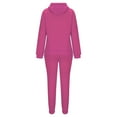 thumbnail image 4 of Yeaiivve Womens Lounge Sweatsuit Sets 2 Piece Fall Outfits Oversized Pullover Hoodie and Jogging Sweatpants Y2K Tracksuit Hot Pink L, 4 of 6