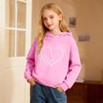 thumbnail image 2 of IWRICH Hoodies for Girls Graphic Heart Horse Print Long Sleeve Pullover Tops Cute Soft Cozy Hooded Sweatshirts,Size 2-14 Years Pink 150, 2 of 4